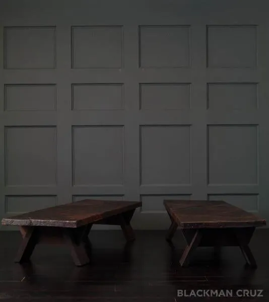 Pair of 1970s Benches from a Tehuantepec Commune with Leather Patchwork