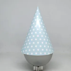 Paper Eskimo Blue & White Polka Dot Party Hat - 12 Pkt