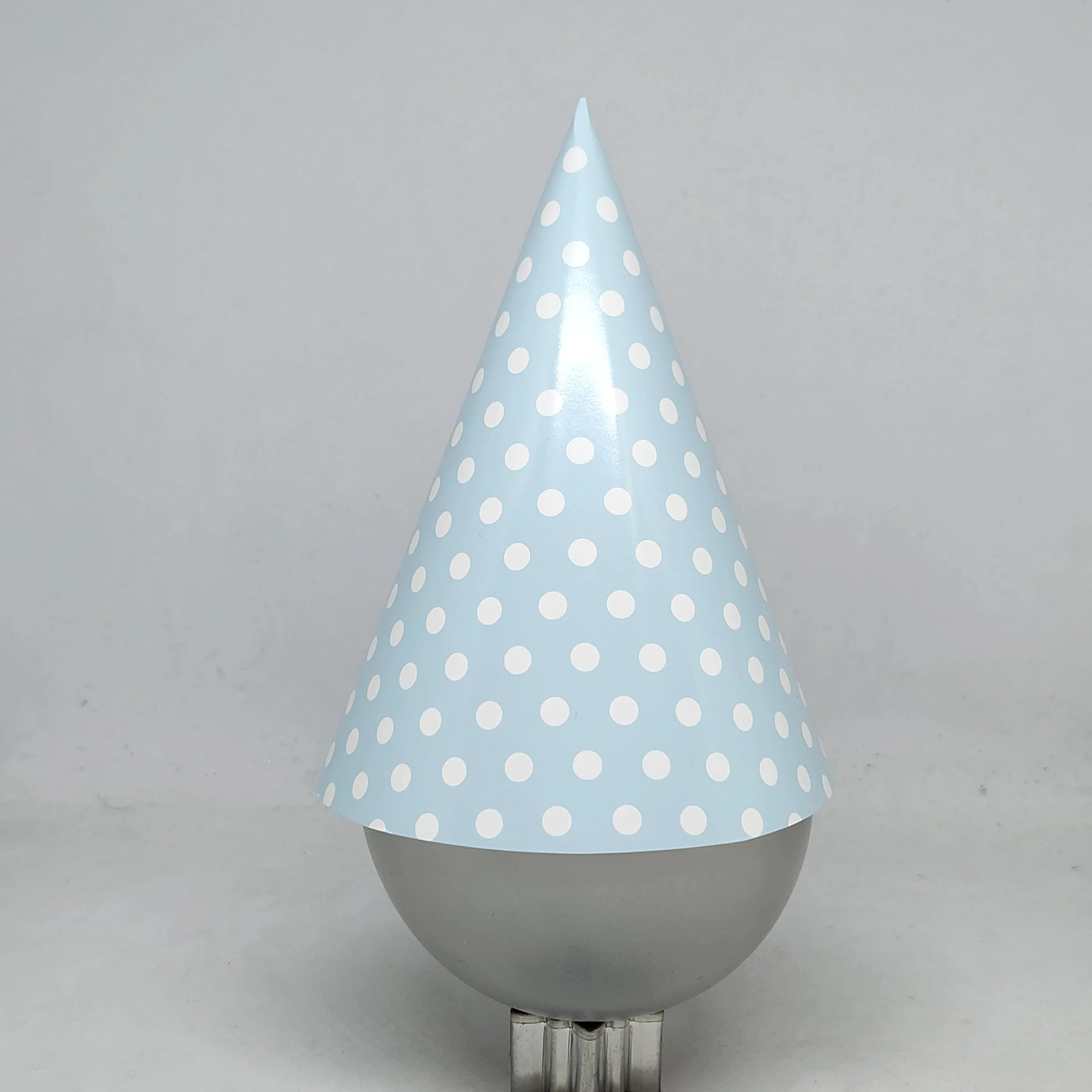 Paper Eskimo Blue & White Polka Dot Party Hat - 12 Pkt