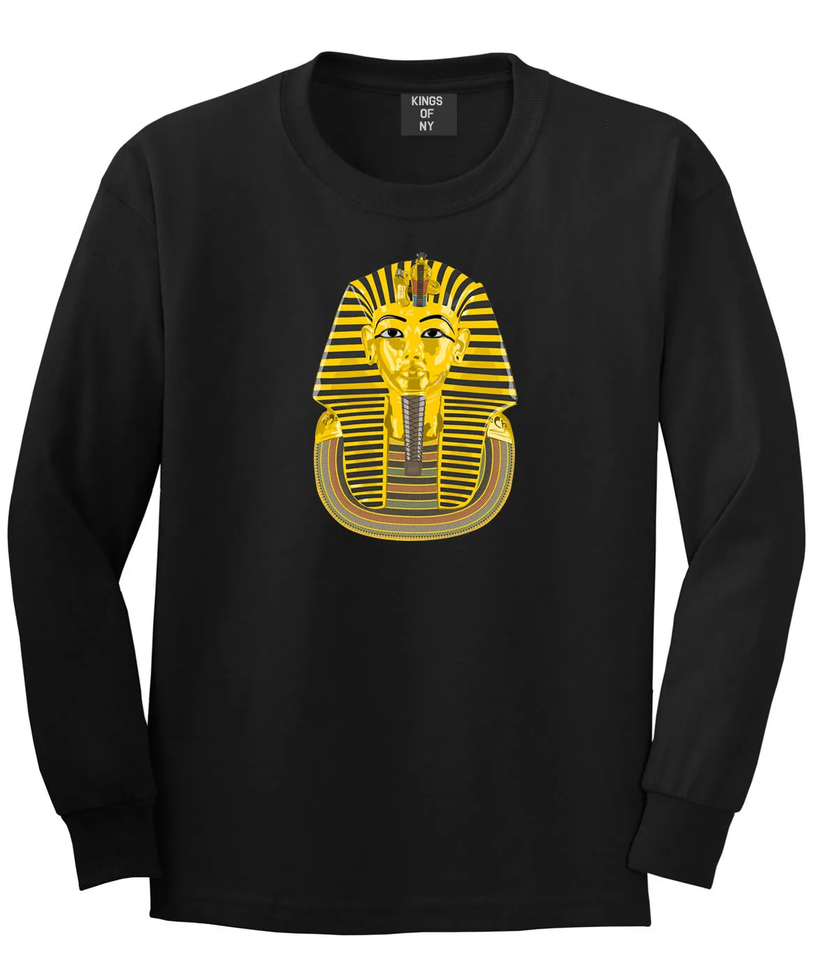 Pharaoh Egypt Gold Egyptian Head Long Sleeve T-Shirt