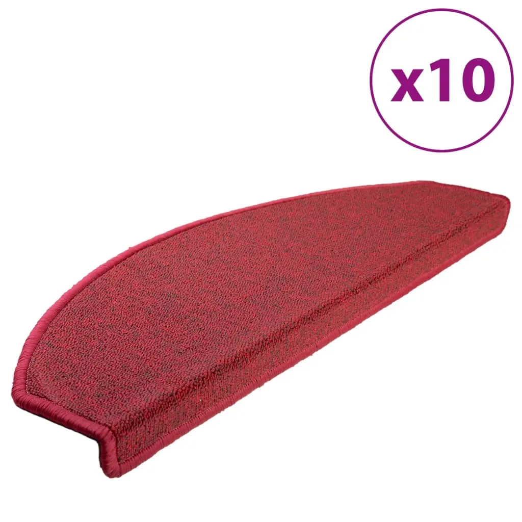 Stair Mats 10 pcs 65x24x4 cm Bordeaux Red