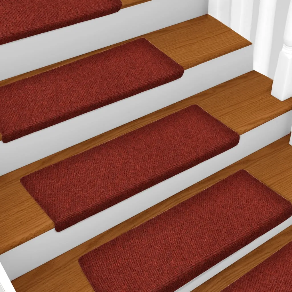 Stair Mats 5 pcs Bordeaux Red 65x25 cm Needle Punch