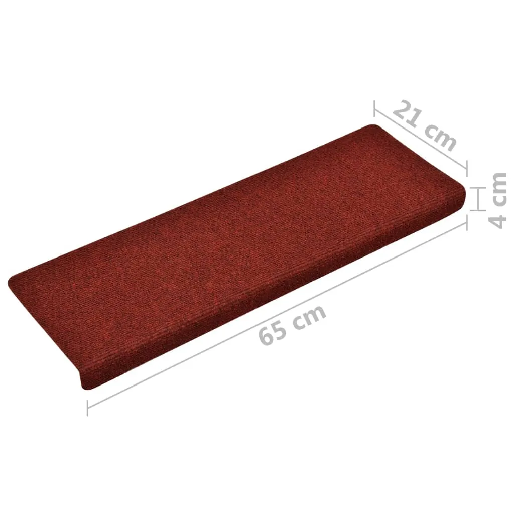 Stair Mats 5 pcs Bordeaux Red 65x25 cm Needle Punch