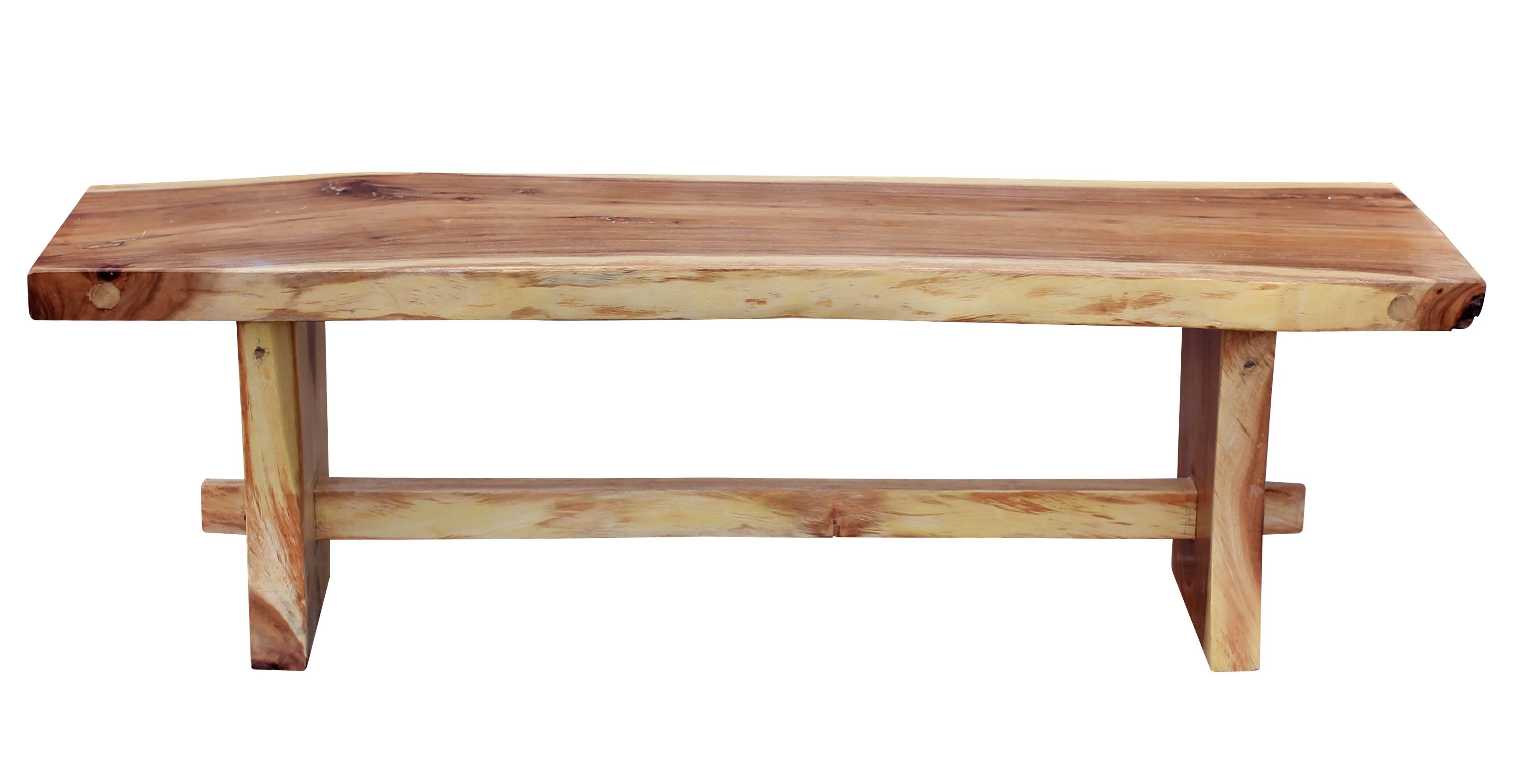 Suar Live Edge Slab Backless Bench approximately 71" long