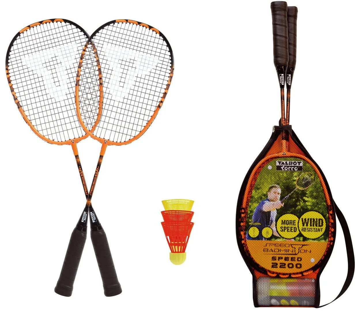 Talbot Torro 490112 Badminton Racket Aluminium Black, Orange 2 Pc(S)