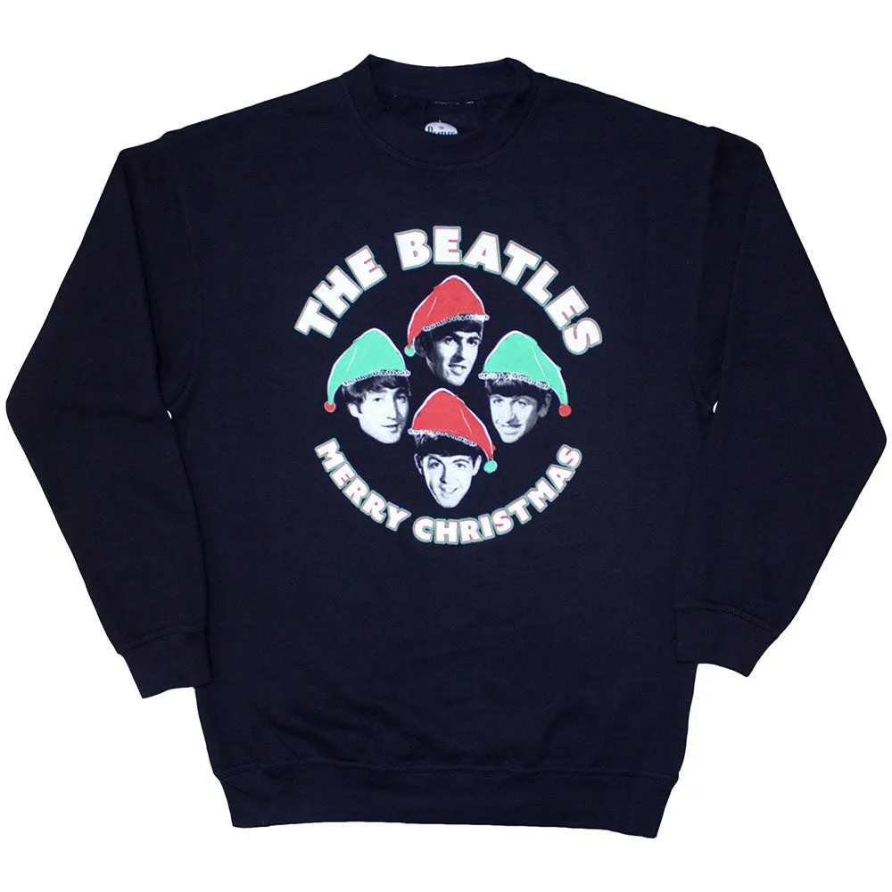 The Beatles Unisex Sweatshirt: Xmas Hats