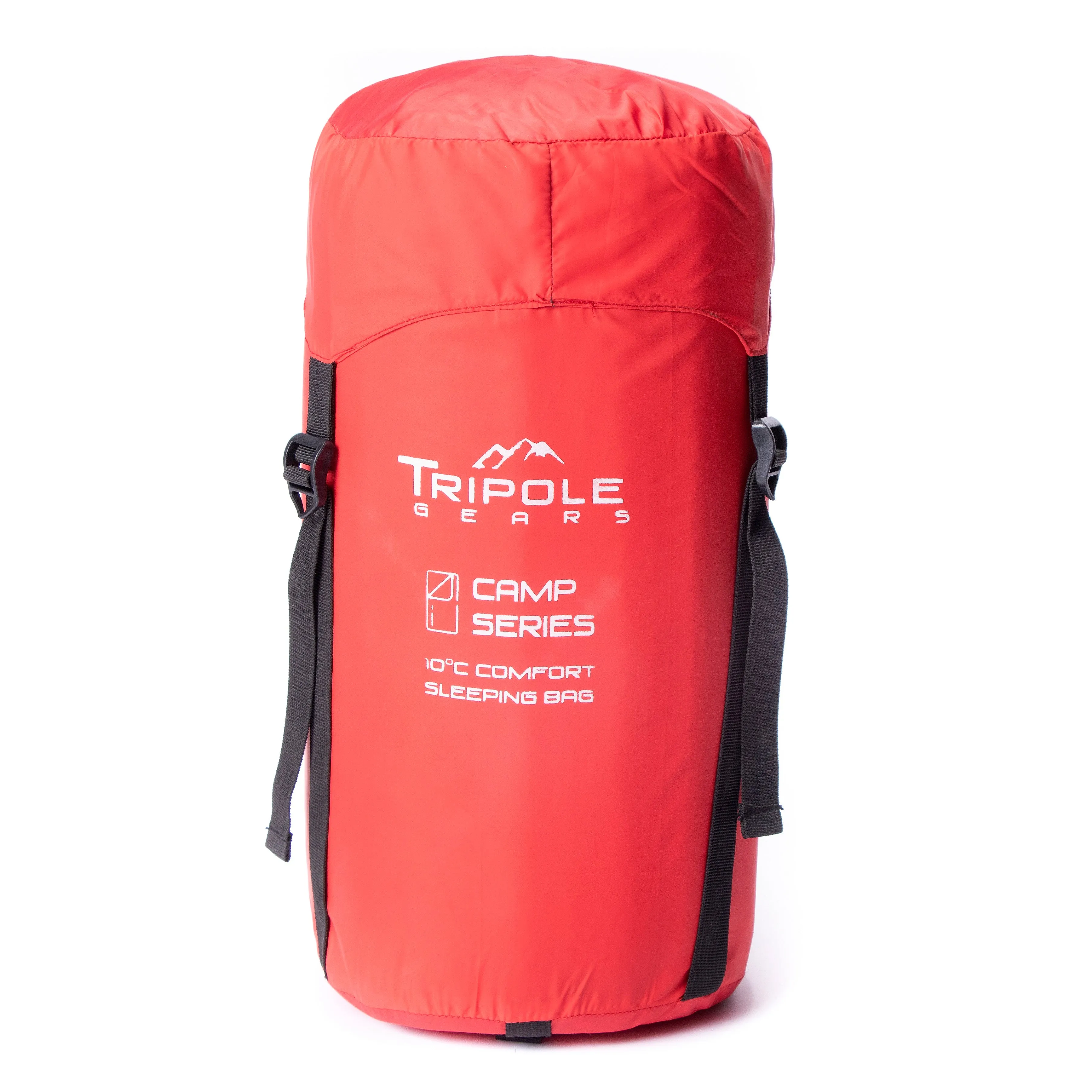 Tripole Camp Series Rectangular Sleeping Bag for Camping and Hiking, 10 Degree Comfort  (Red)