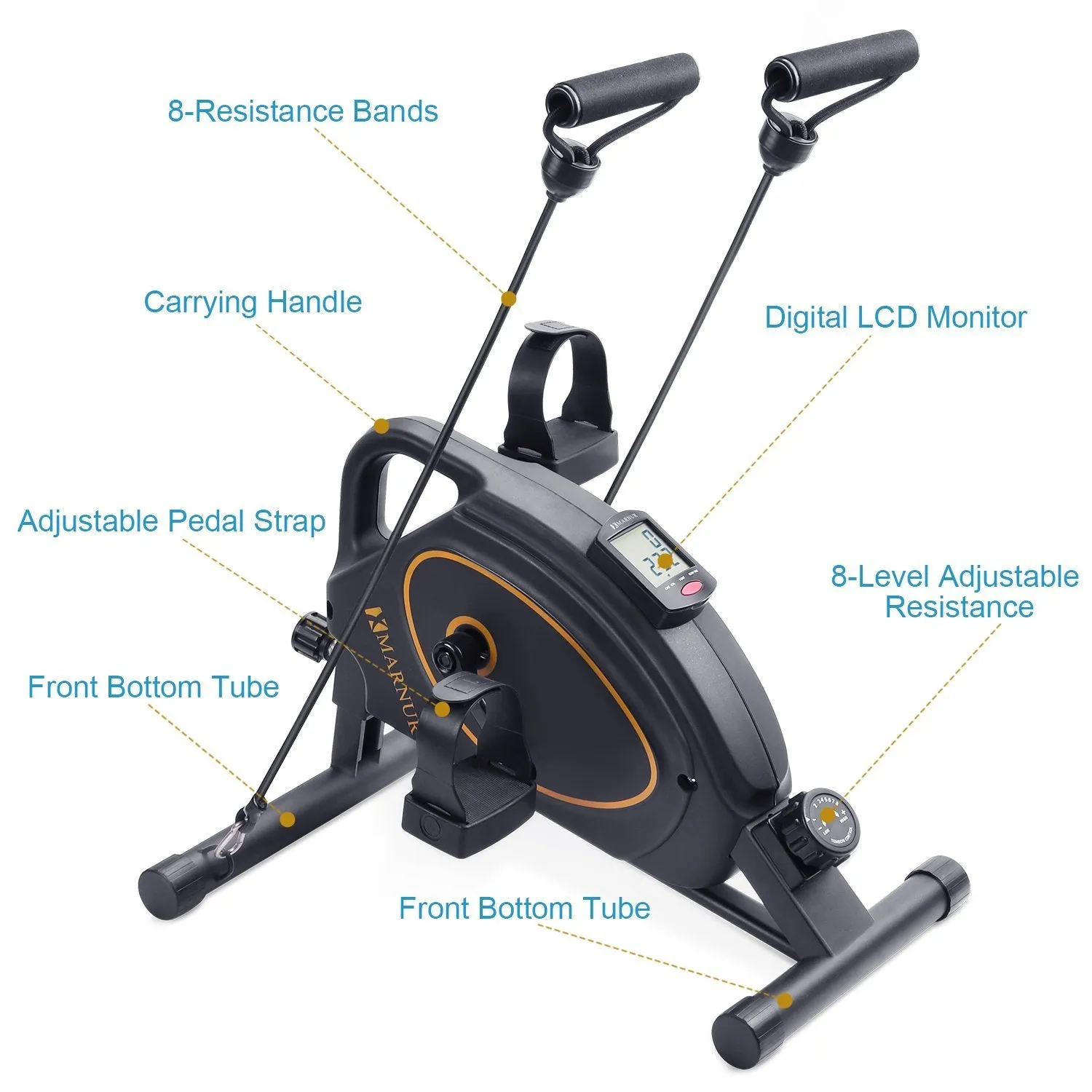 under desk bike pedal exerciser mini exercise bike stationary bikes static bike seated magnetic resistance portable machine arm foot leg therapy seniors elderly home sitting indoor small office workout best cheap gift for parents