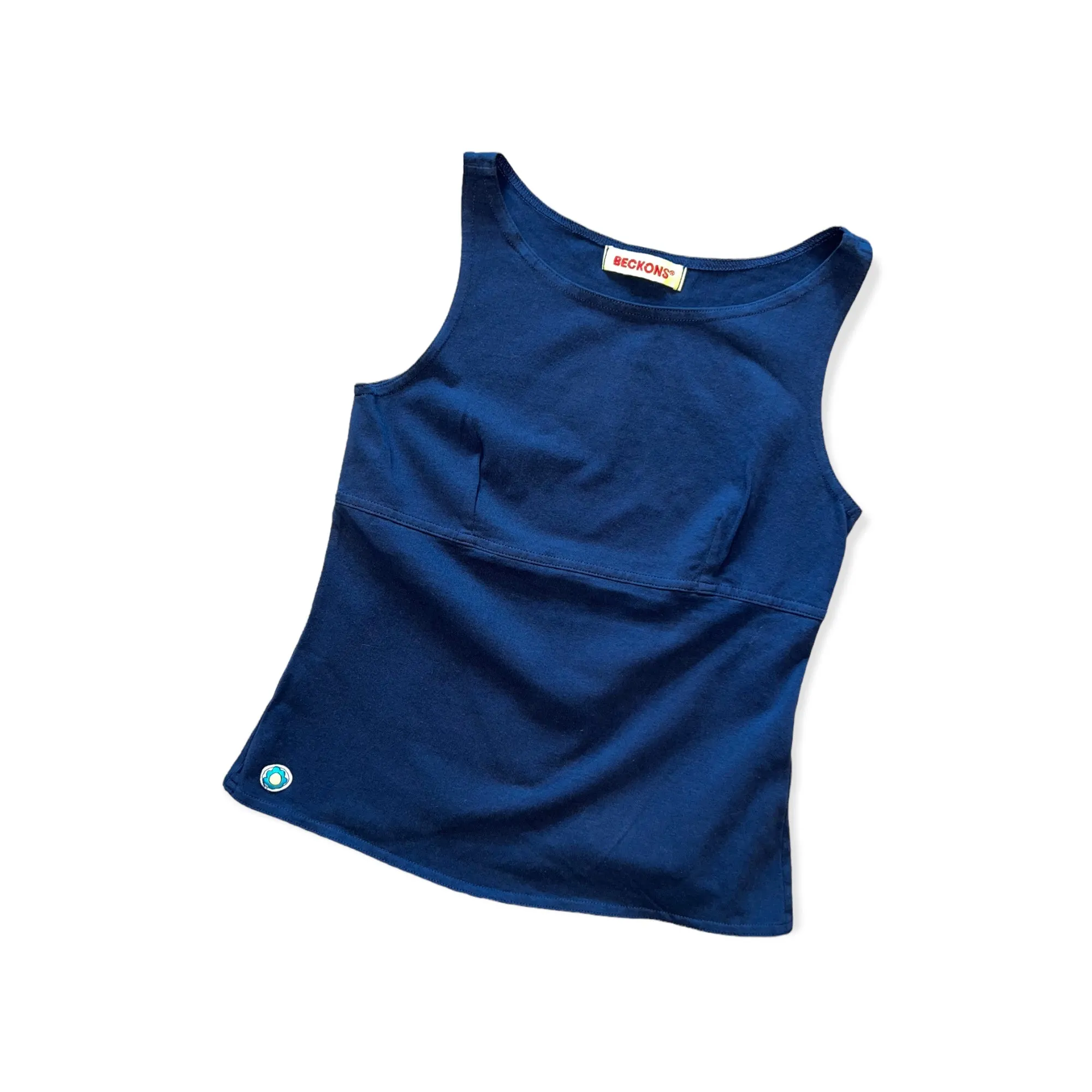 Wisdom Sleeveless Yoga Top - Navy