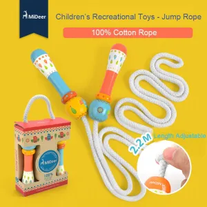 Wooden Cotton Jump Rope - 2.2m Adjustable