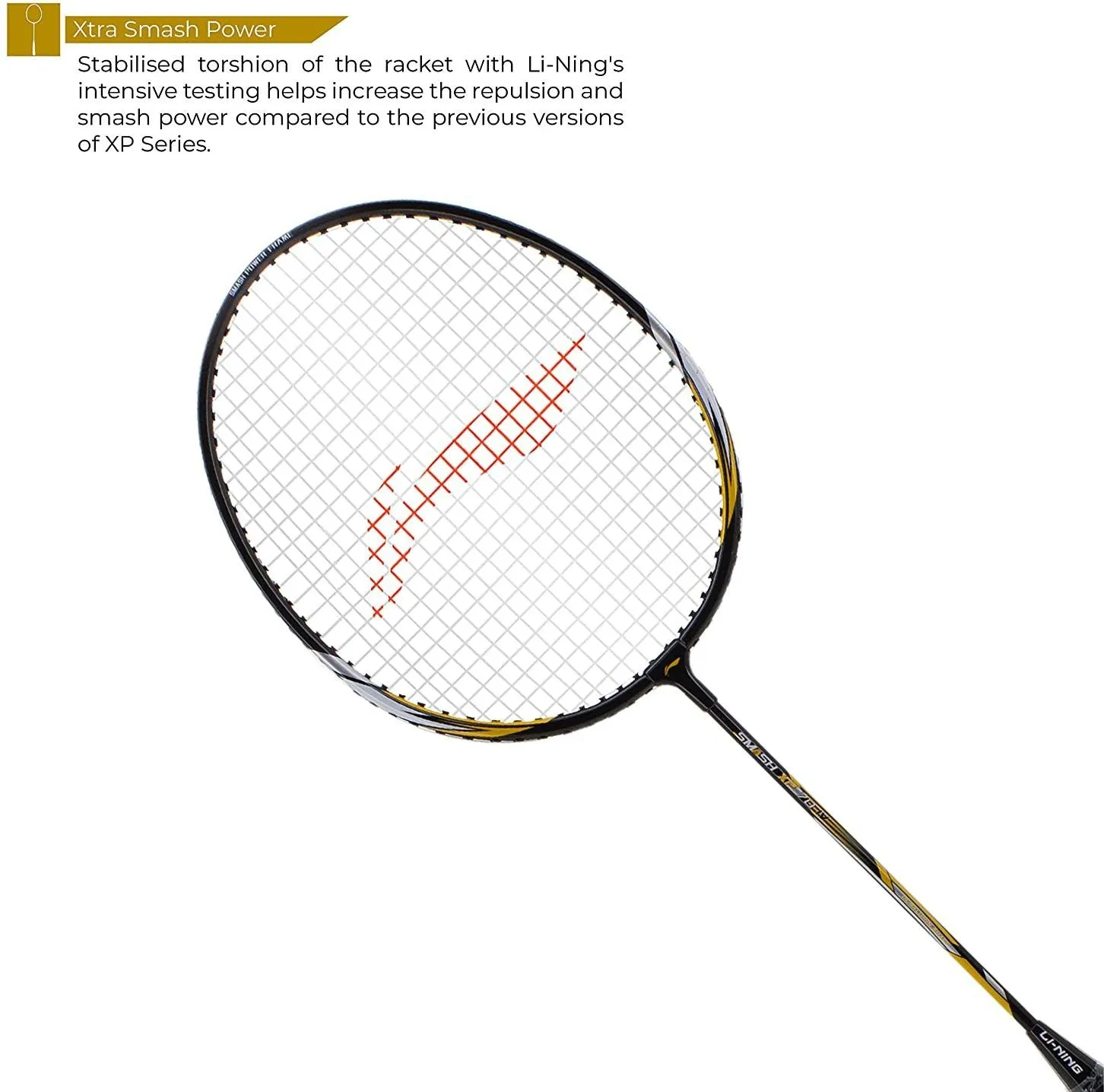 XP-IV Strung Badminton Racket With Free Head Cover | Pack of 13 Grip