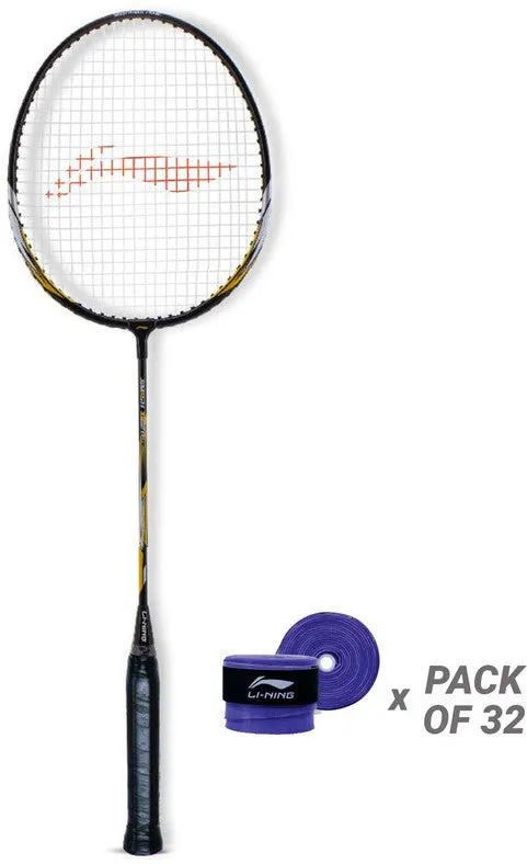 XP-IV Strung Badminton Racket With Free Head Cover | Pack of 32 Grip